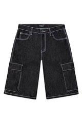 RECON Baggy Fit Cargo Raw Denim Shorts