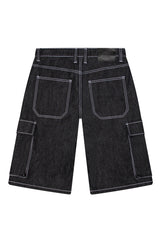 RECON Baggy Fit Cargo Raw Denim Shorts