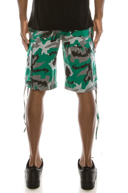 Camo Belted Cargo Shorts