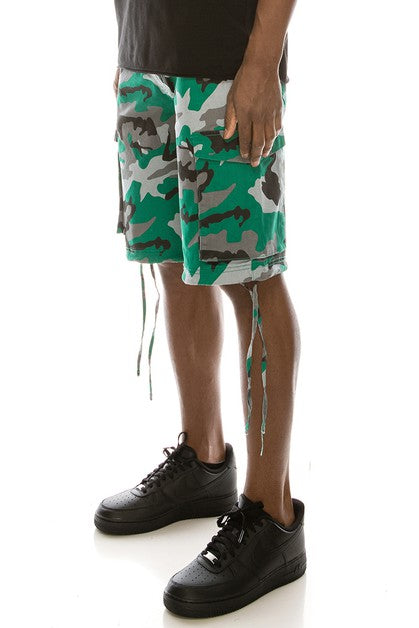 Camo Belted Cargo Shorts