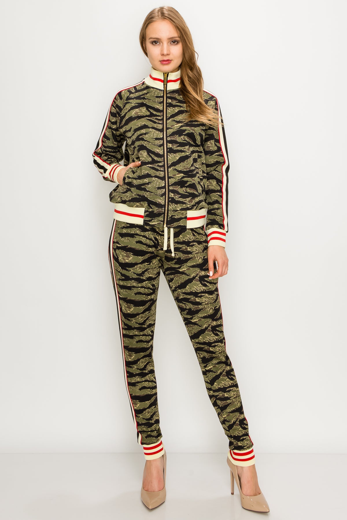Women's tiger camo track suits