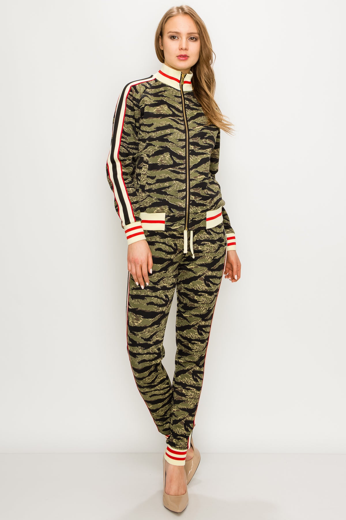 Women's tiger camo track suits