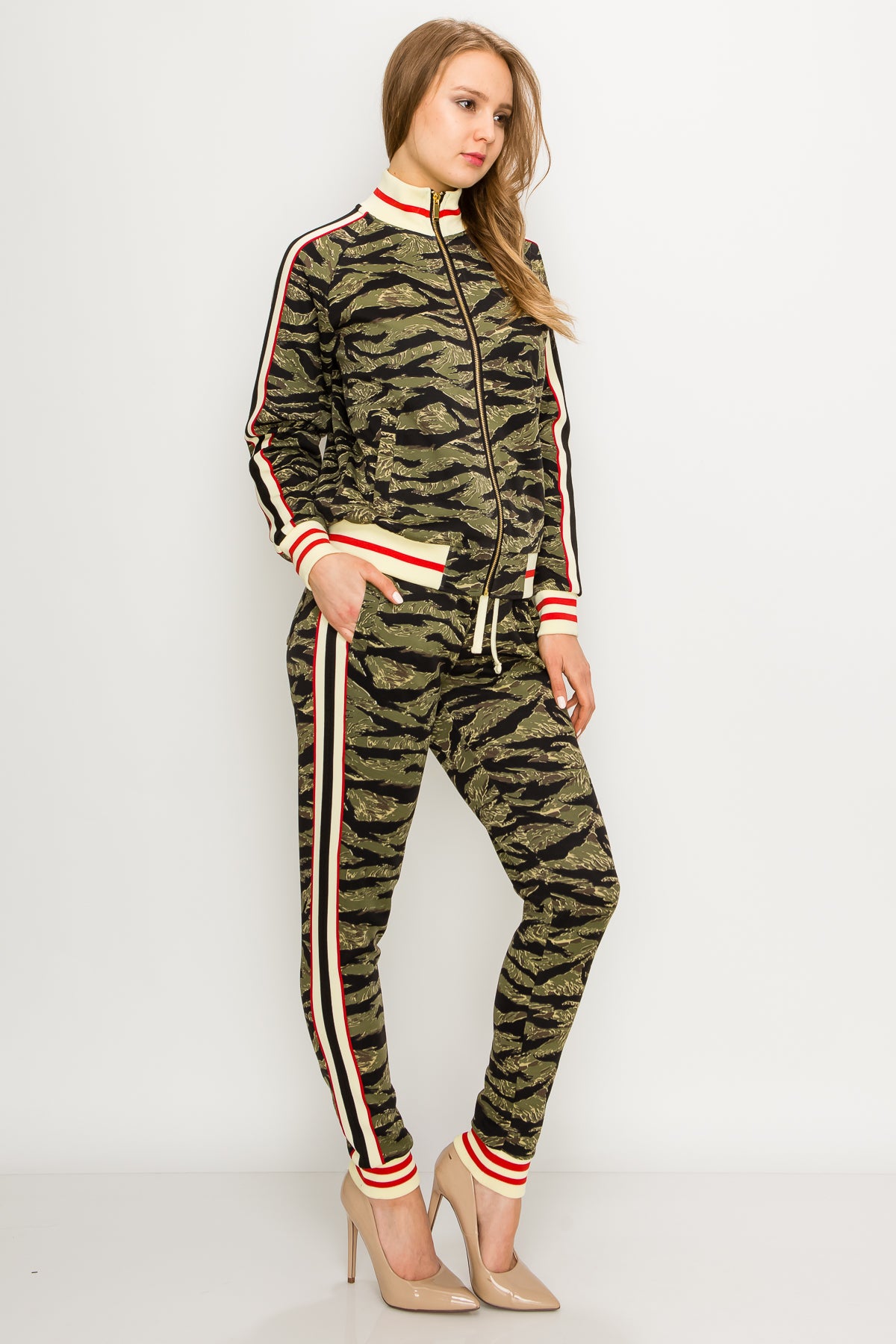 Women's tiger camo track suits