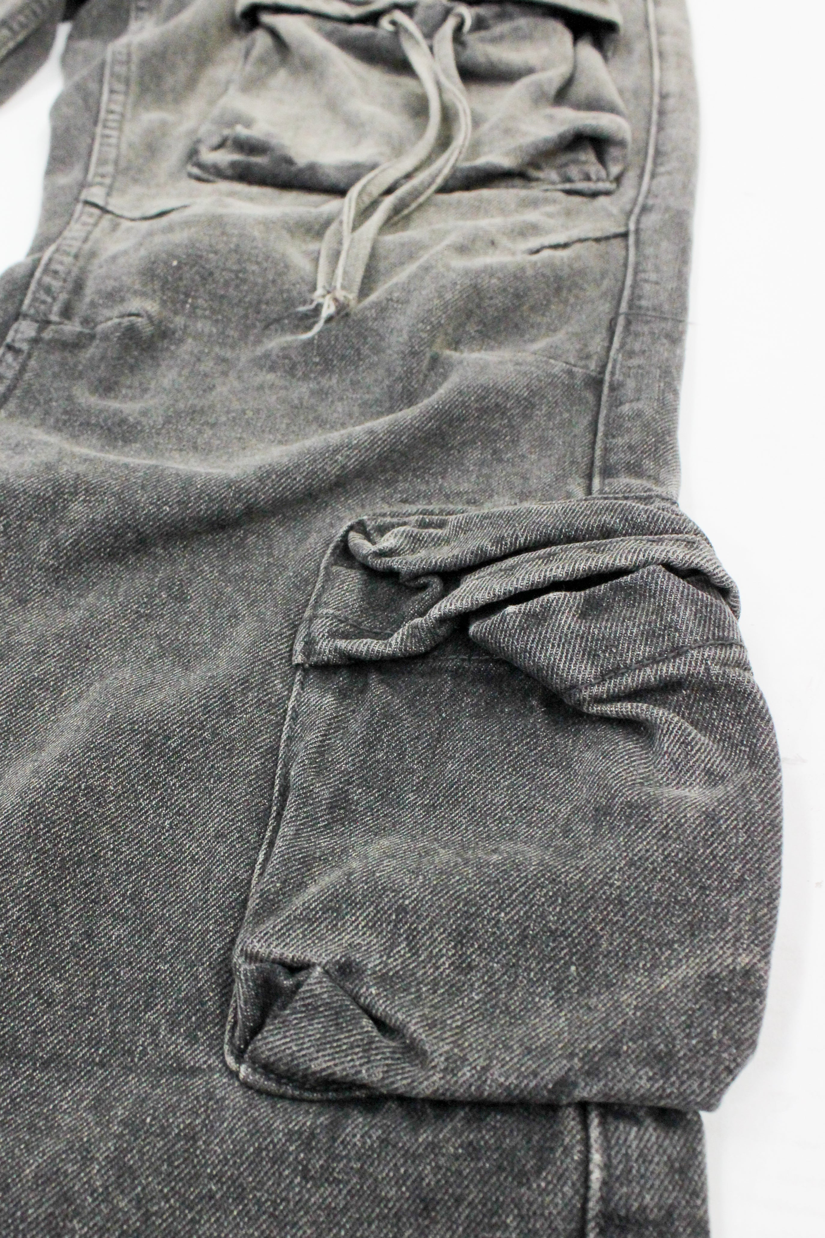 【SATIIIZ】Bade Washing Cotton Banding Cargo Pants Obilon Cotton Cargo Pants - satiiiz