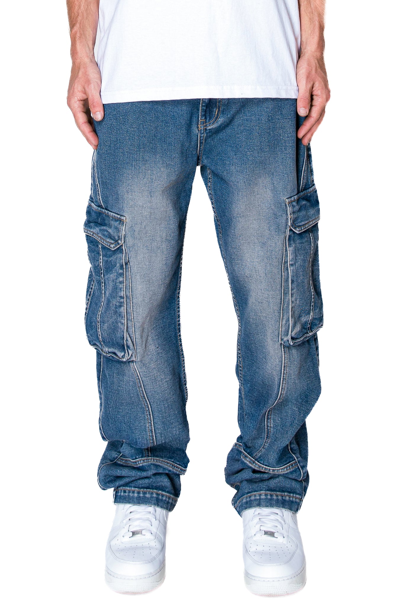 Baggy Fit Cargo Denim Jeans