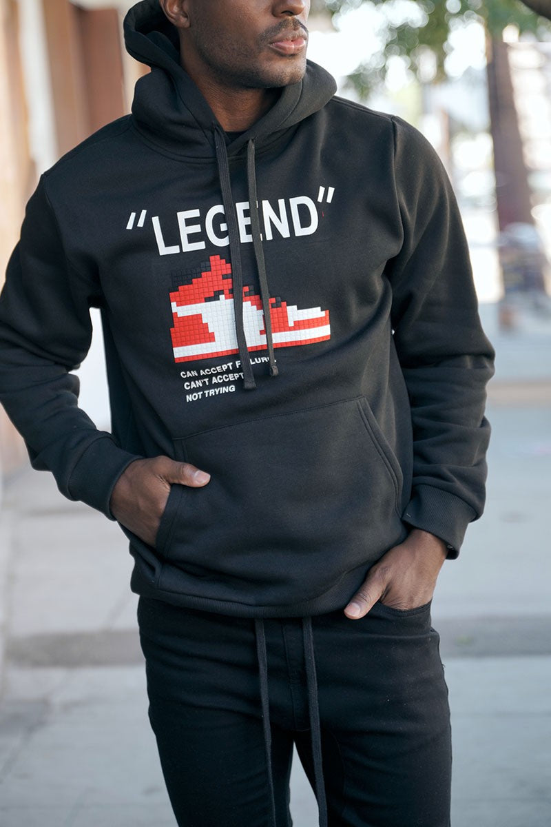 Legend Pixel Shoe Fleece Pullover - Black