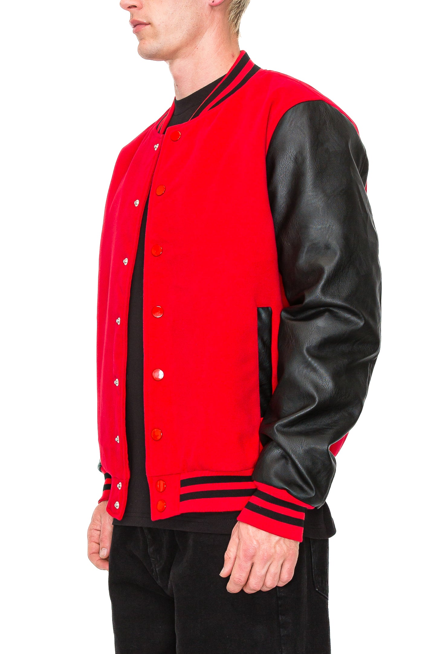Camphor wood“varsity jacket” ネイビーL Men's Tall Leather Varsity Baseball Jacket | BODA SKINS