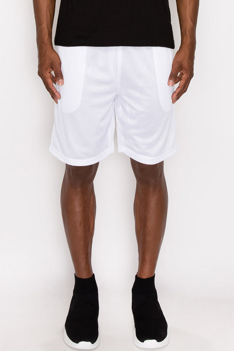 MESH BASKETBALL SHORTS - WHITE