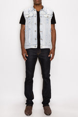 Distressed Denim Vest
