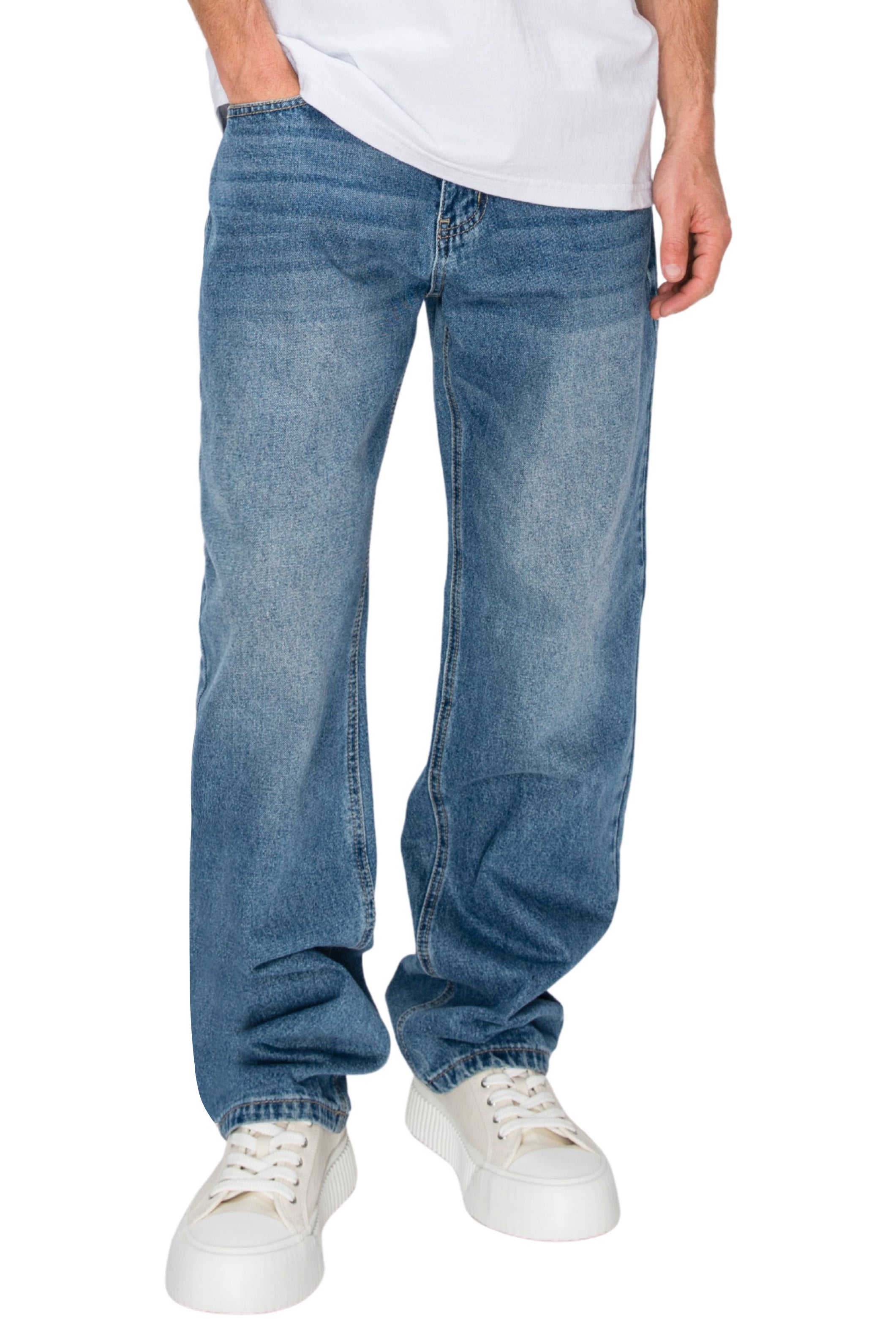 Men's ATLAS Essential Baggy Denim Jeans Indigo | VICTORIOUS