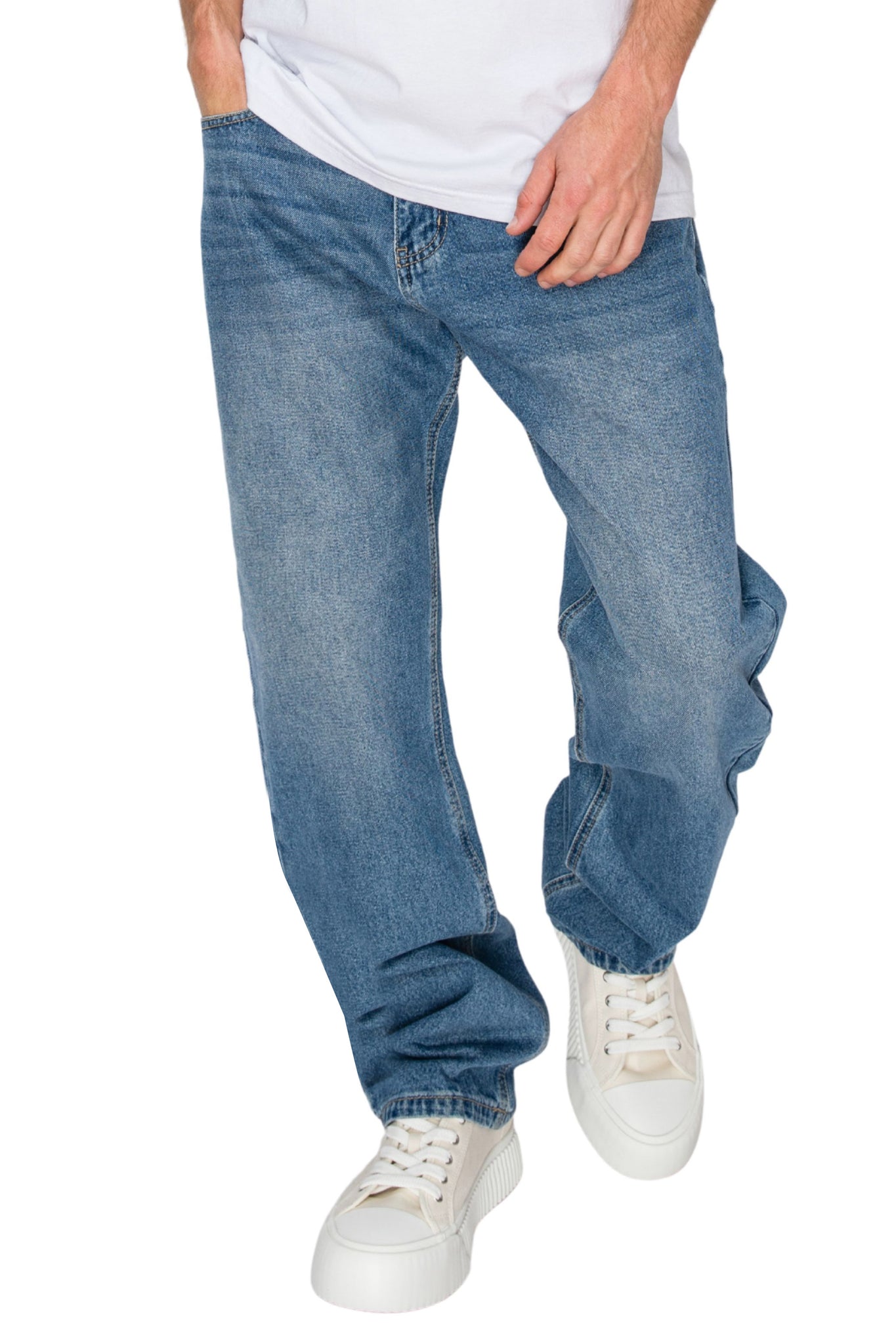 Men's ATLAS Essential Baggy Denim Jeans Indigo | VICTORIOUS