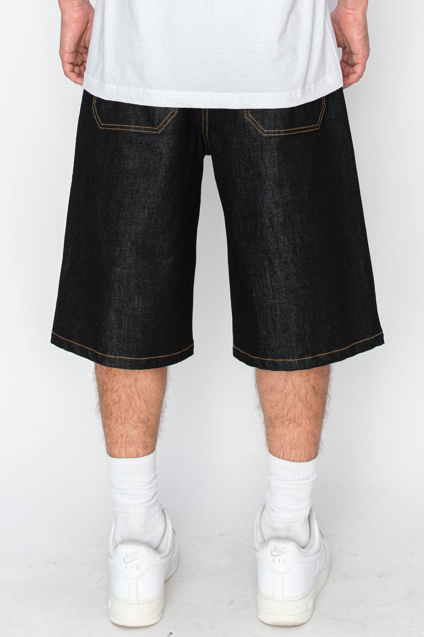 Baggy Fit Raw Denim Shorts