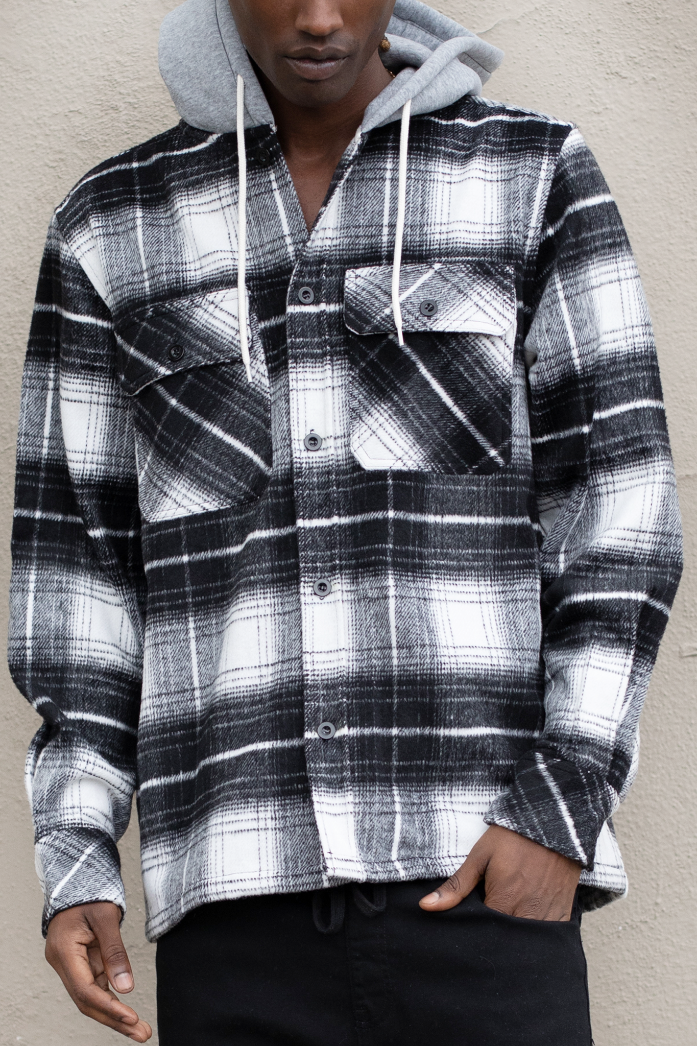 Hooded Flannel Overshirt