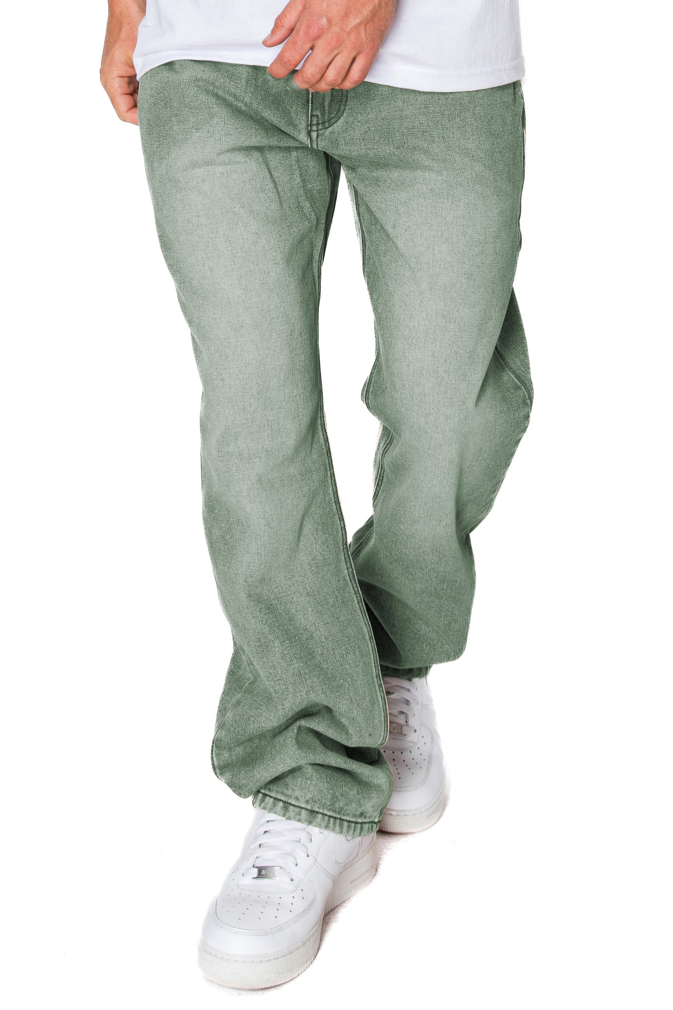 Essential Baggy Denim Jeans - Moss