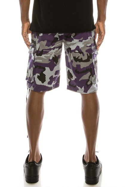 Camo Belted Cargo Shorts