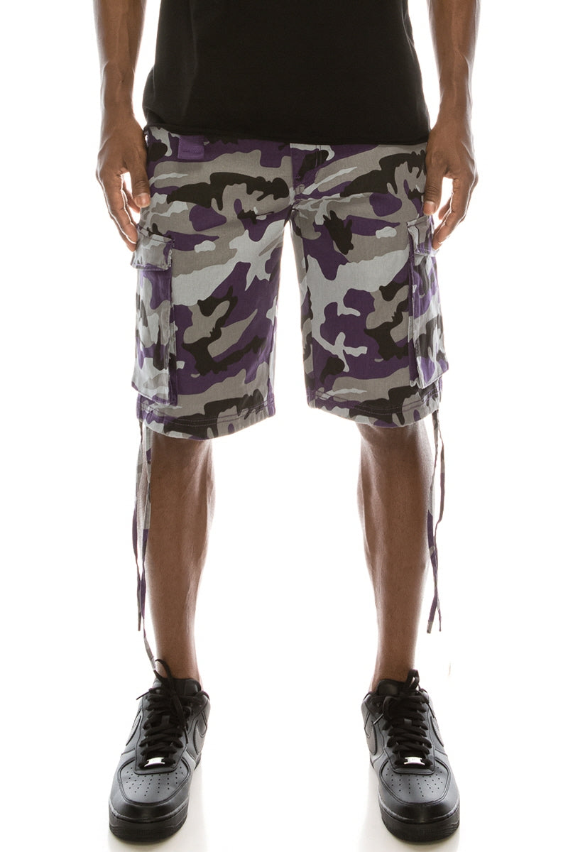 Camo Belted Cargo Shorts