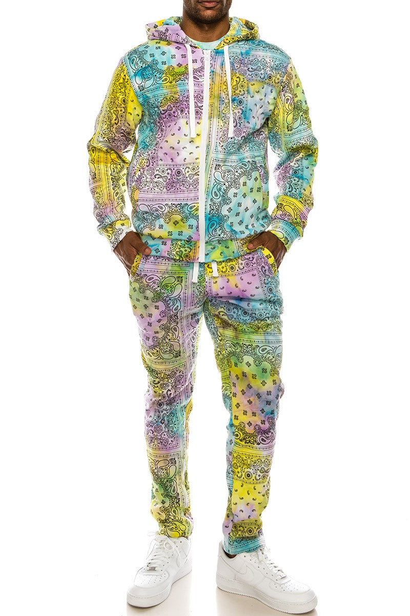 TIE DYE BANDANA SUITS SET