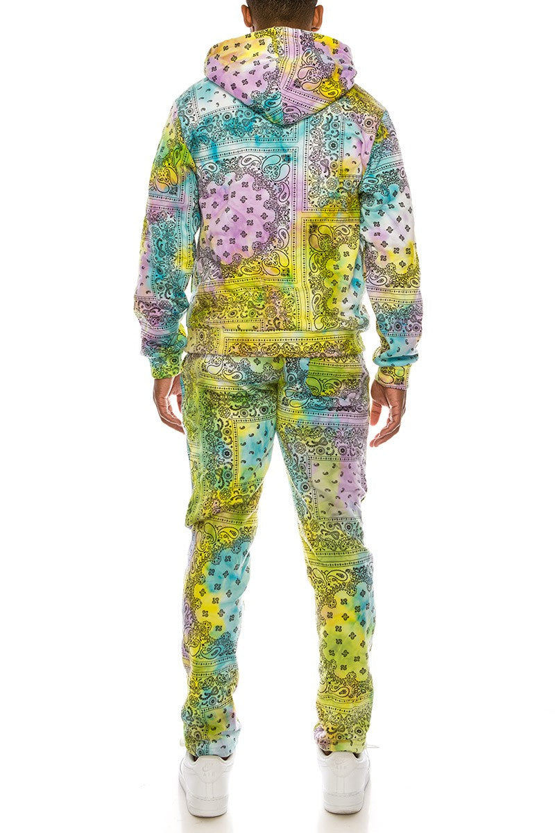 TIE DYE BANDANA SUITS SET