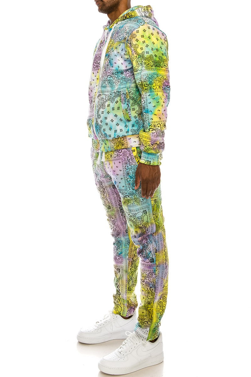 TIE DYE BANDANA SUITS SET