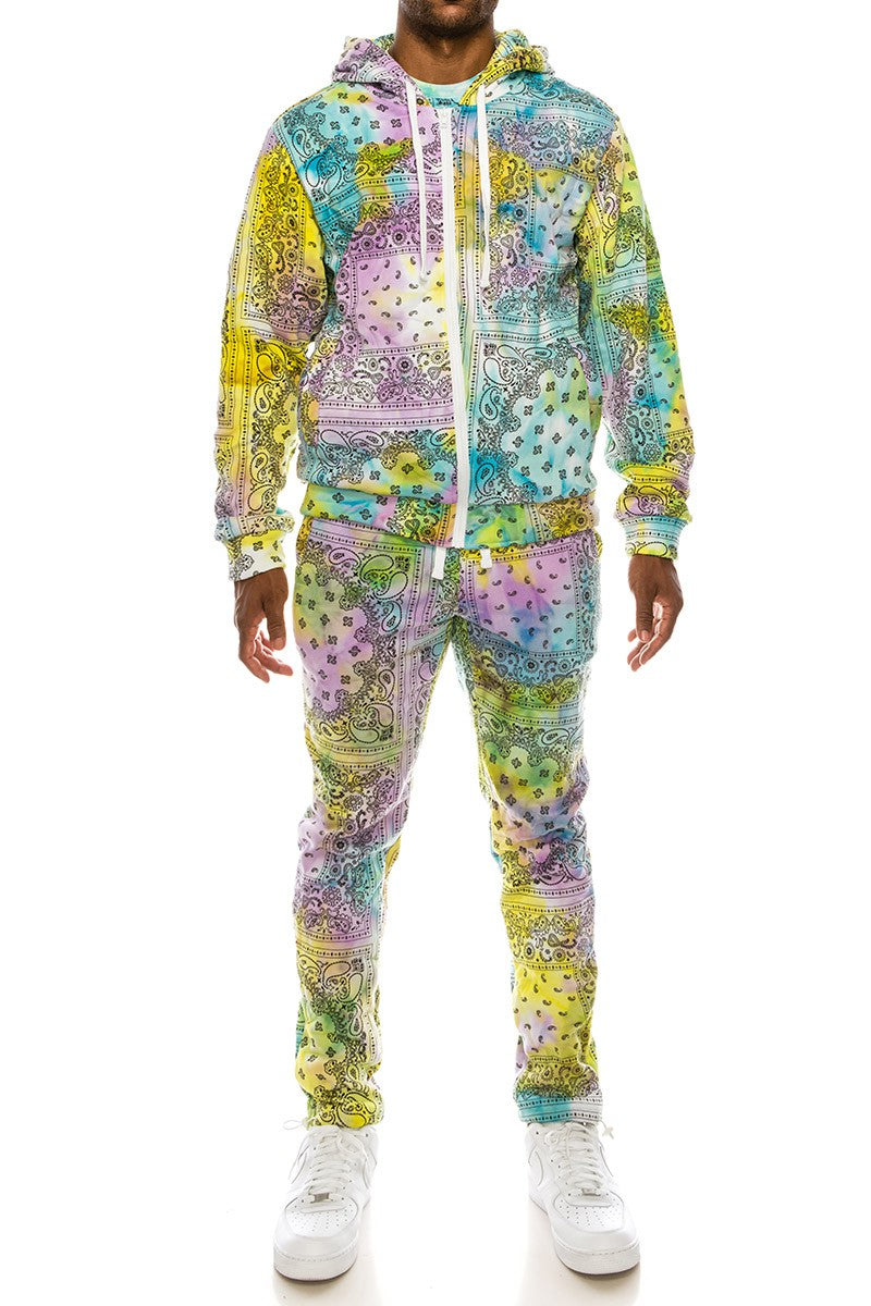 TIE DYE BANDANA SUITS SET
