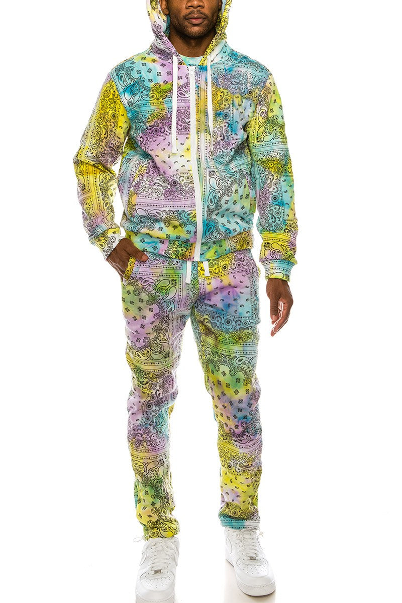 TIE DYE BANDANA SUITS SET