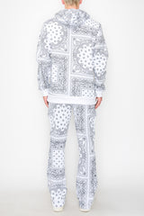 Bandana Pullover Cargo Flared Fleece Set