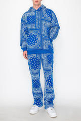 Bandana Pullover Cargo Flared Fleece Set