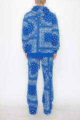 Bandana Pullover Cargo Flared Fleece Set