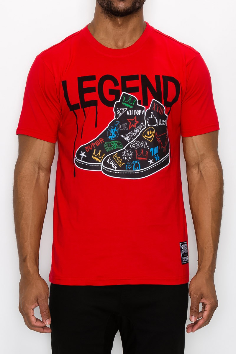 EMBROIDERY LEGEND SHOES T-SHIRTS