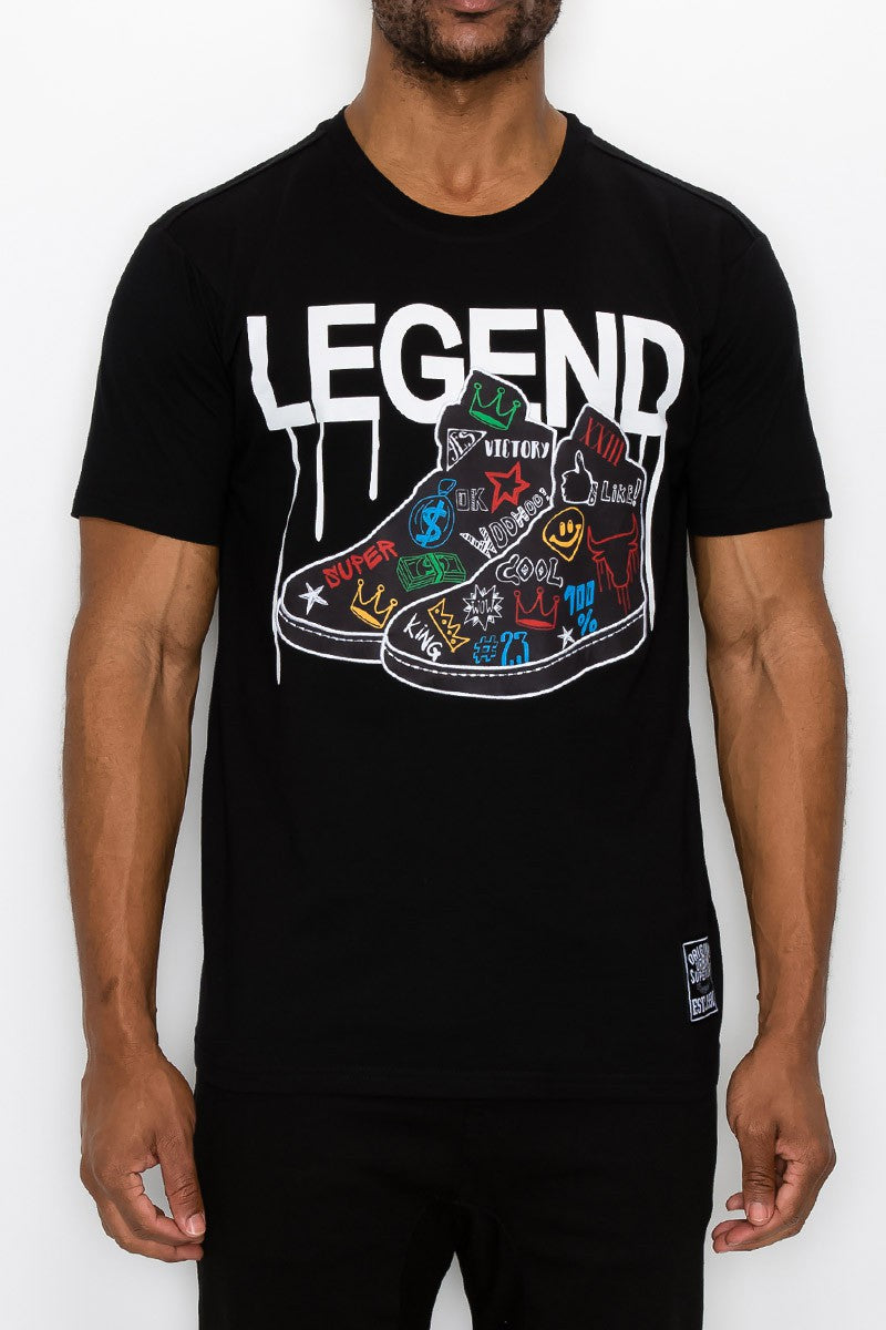 EMBROIDERY LEGEND SHOES T-SHIRTS