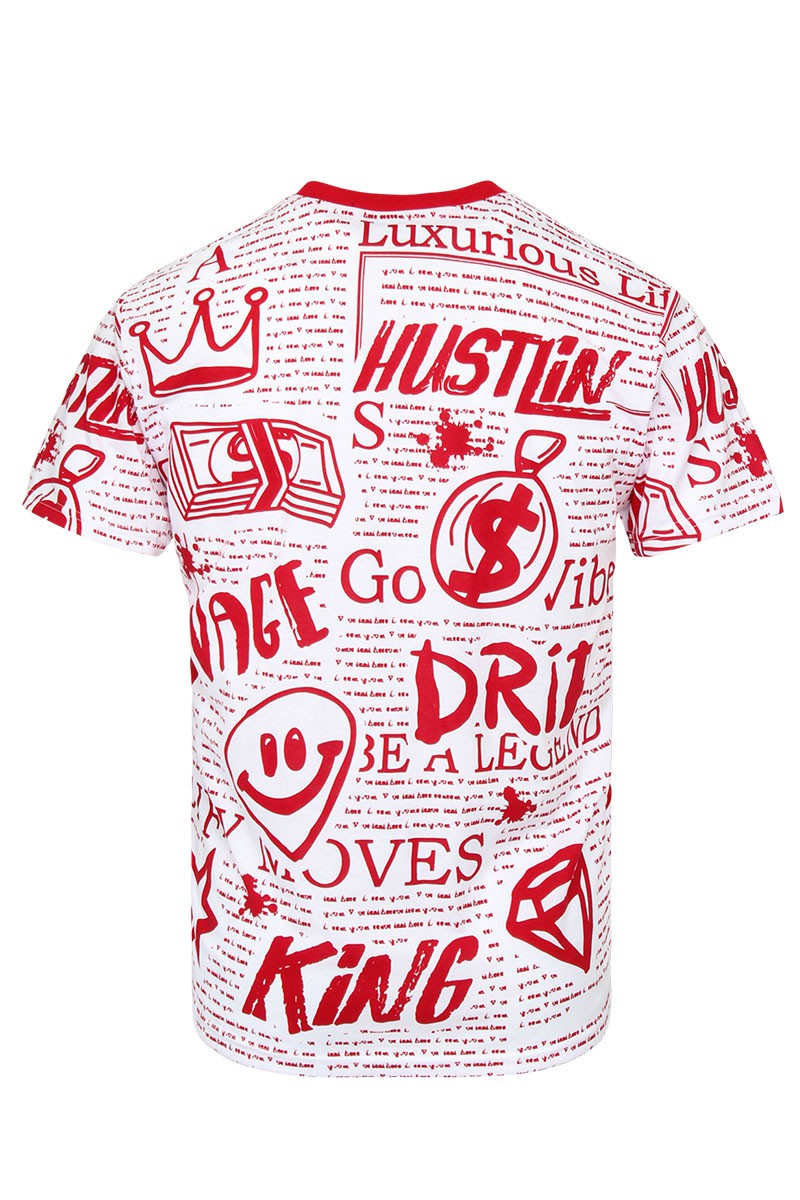 ALL OVER DOODLE PRINT T-SHIRTS
