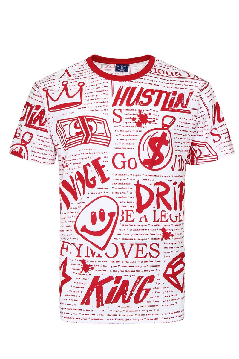 ALL OVER DOODLE PRINT T-SHIRTS