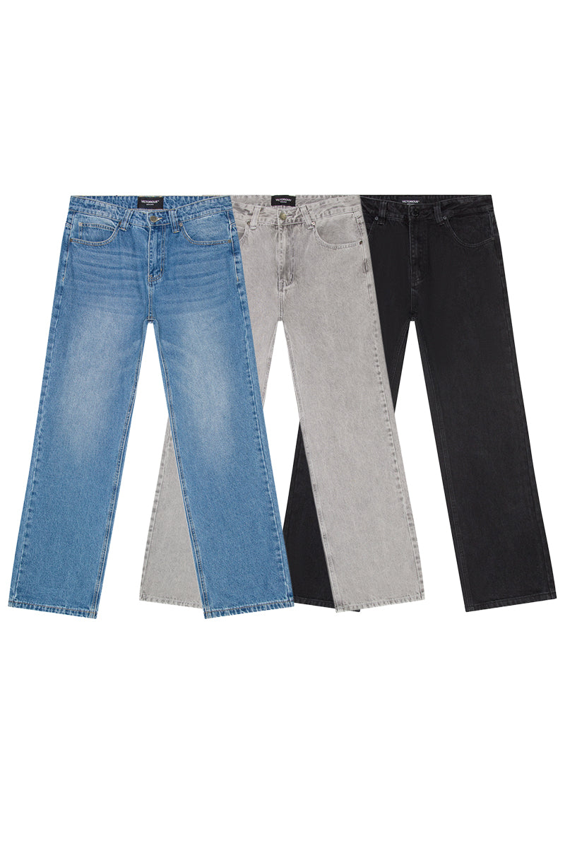 VICTORIOUS 13oz Heritage Baggy Denim – 3 Pack Bundle (Indigo / Black / Grey)