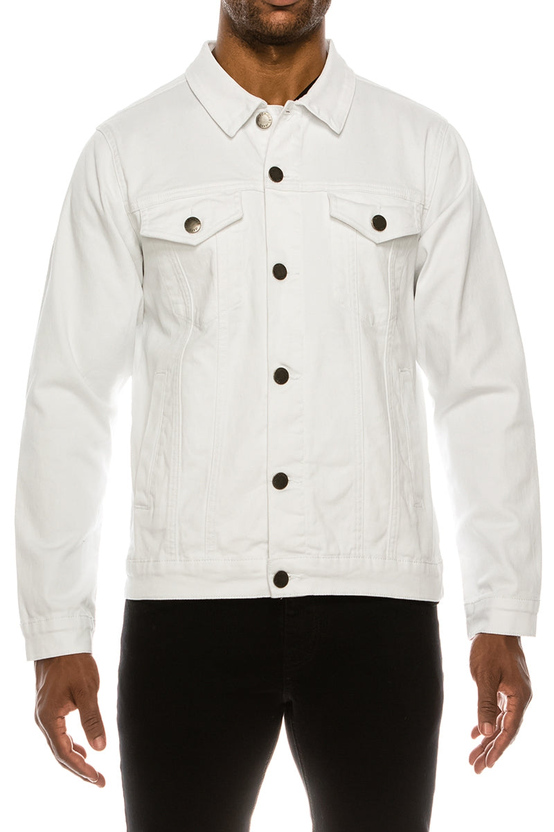 Essential Colored Denim Jacket - White