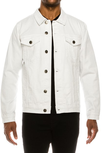 Essential Colored Denim Jacket - White