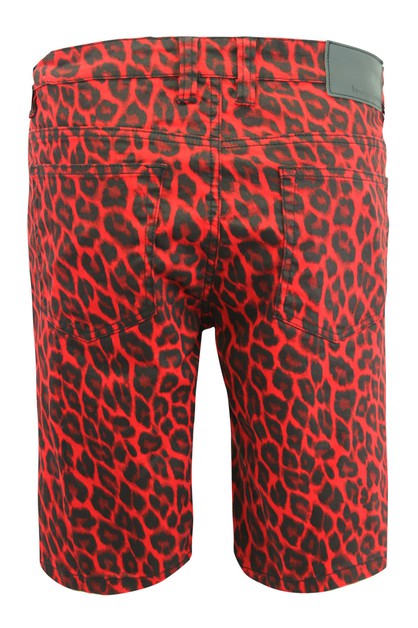 LEOPARD PRINT SHORTS - RED