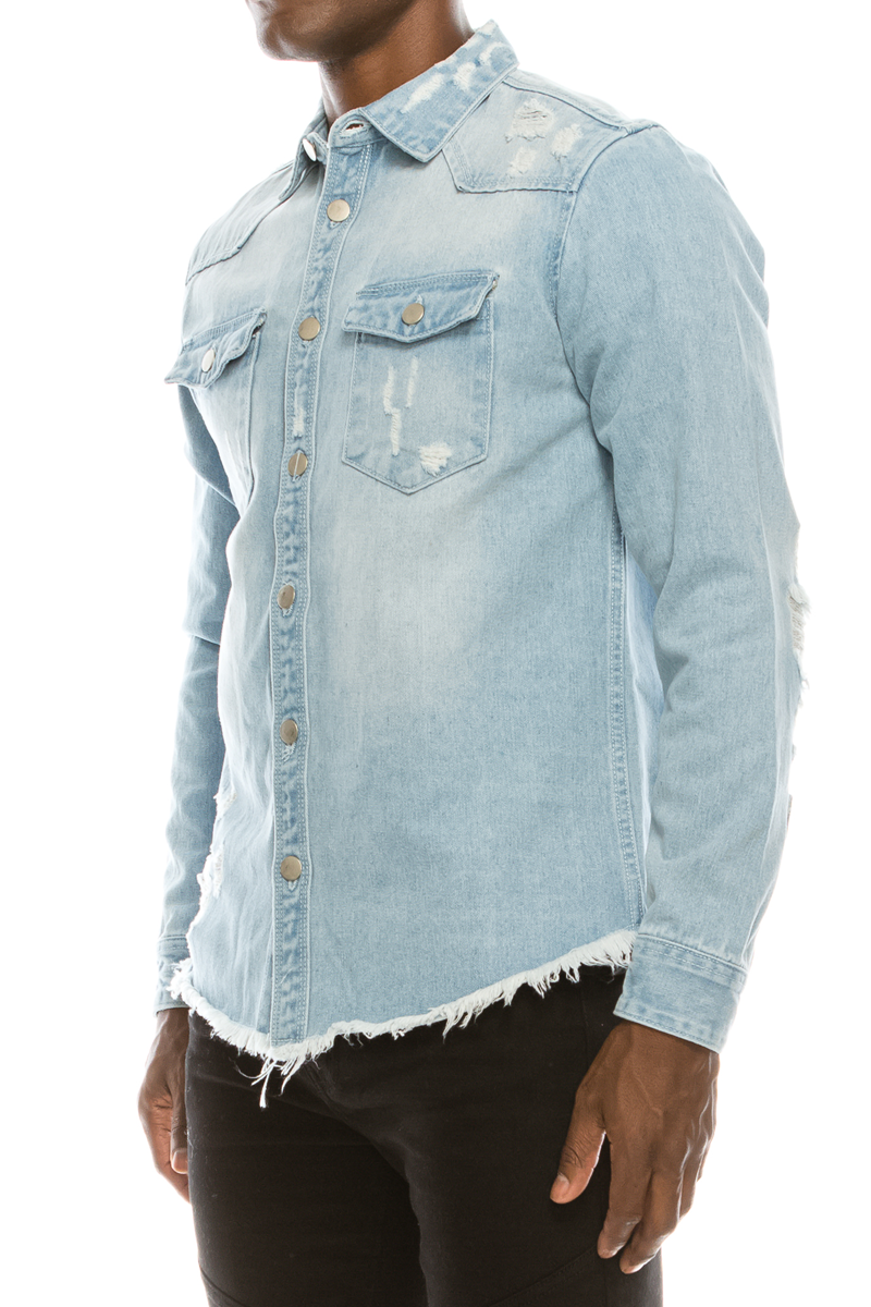 Ripped Denim Overshirt