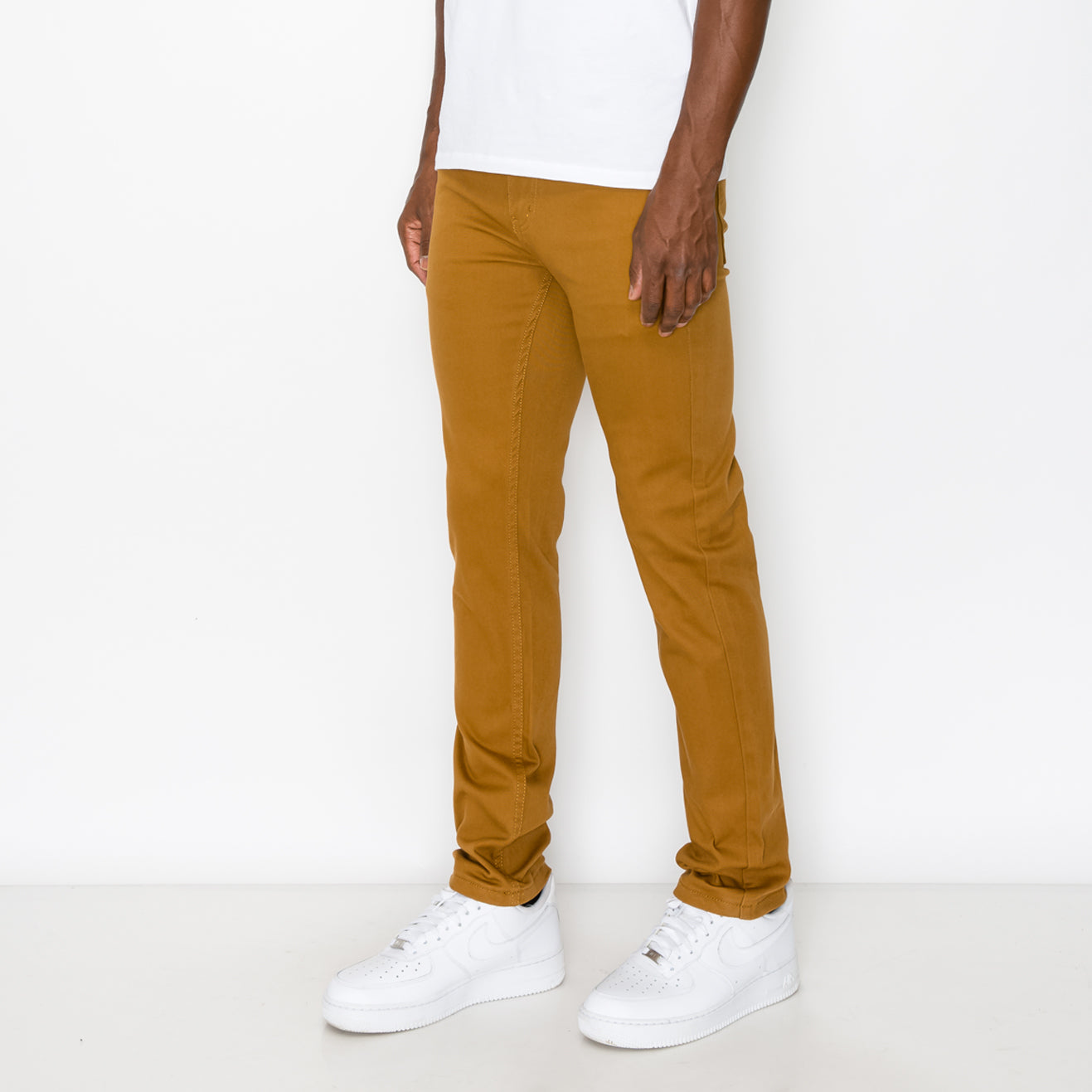 ESSENTIAL COLORED SKINNY JEANS - DARK WHEAT